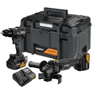 DCK2223MP2T DeWALT Aku bezuhlíková kombo sada 18V XR 2x5,0Ah příklepová vrtačka DCD86 a úhlová bruska 125mm DCG45M McLaren F1 Team
